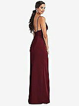 Alt View 3 Thumbnail - Cabernet Cowl-Neck Draped Wrap Maxi Dress with Front Slit