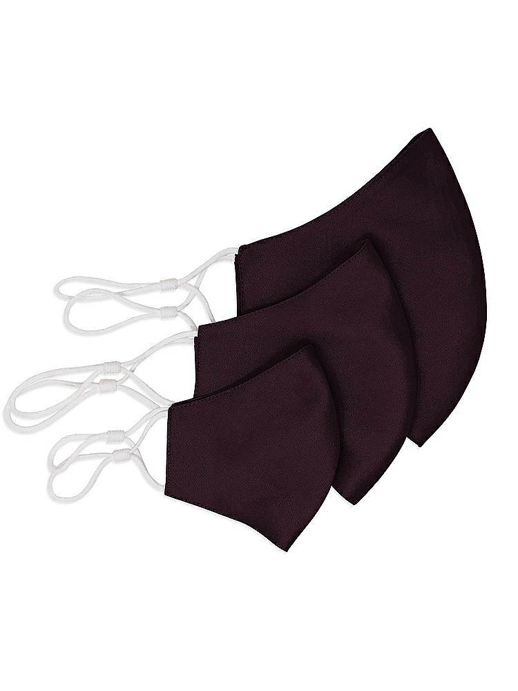 Back View - Deep Plum Satin Twill Reusable Face Mask