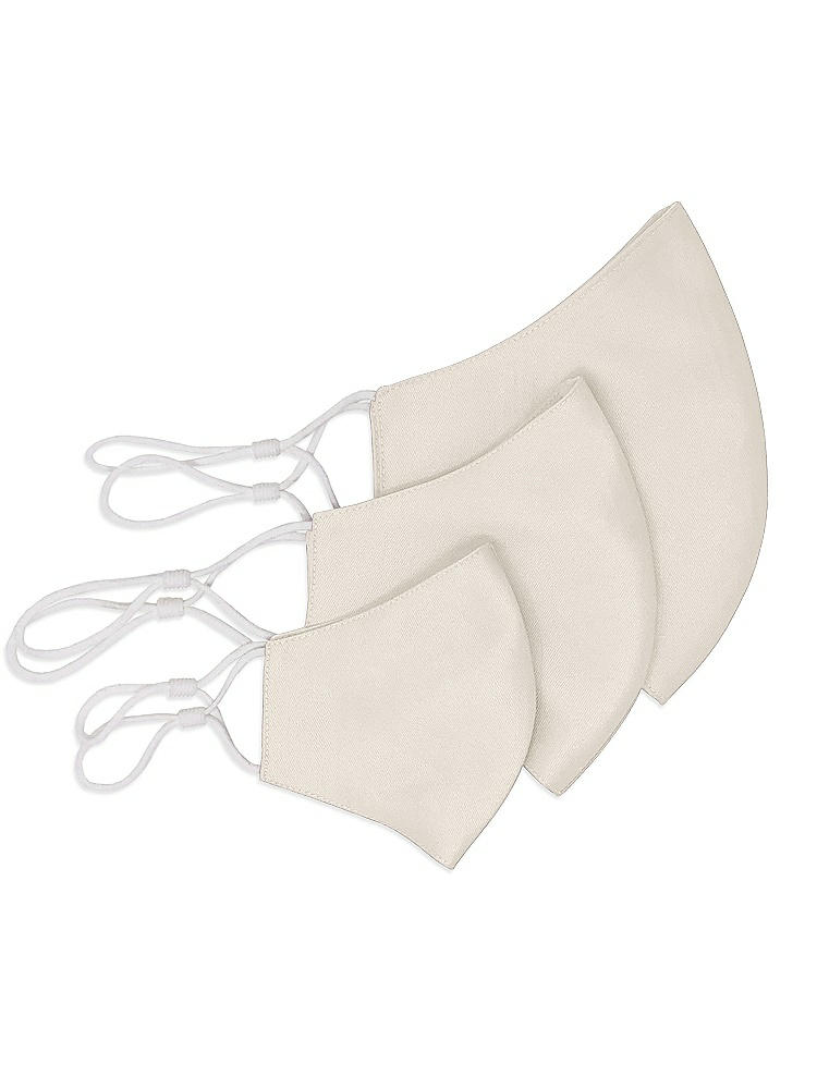 Back View - Ivory Satin Twill Reusable Face Mask