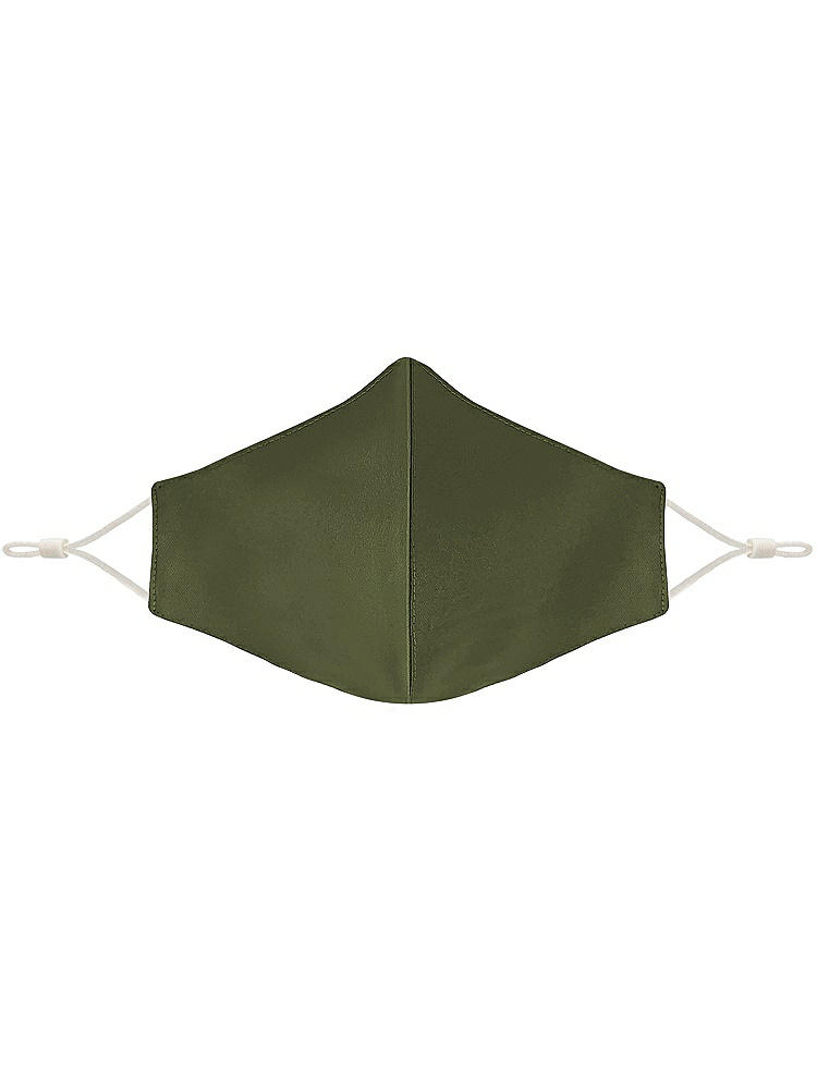 Front View - Olive Green Satin Twill Reusable Face Mask
