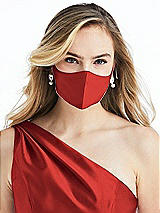 Alt View 2 Thumbnail - Poppy Red Satin Twill Reusable Face Mask