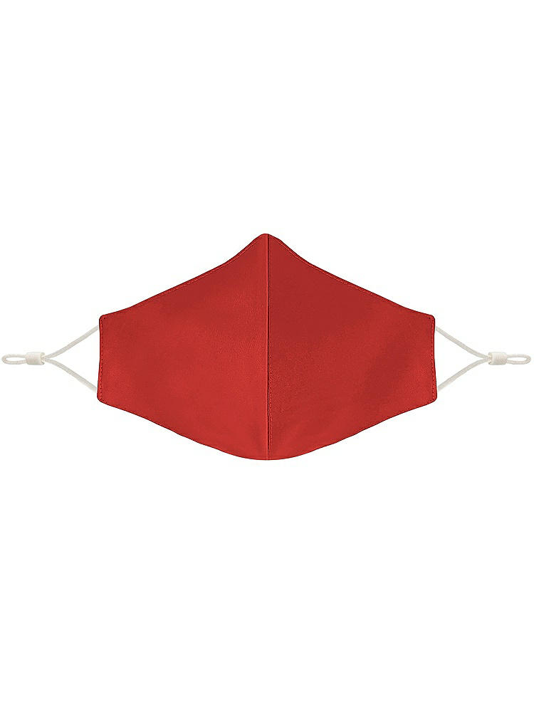 Front View - Poppy Red Satin Twill Reusable Face Mask
