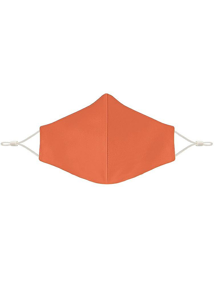 Front View - Portofino Orange Satin Twill Reusable Face Mask