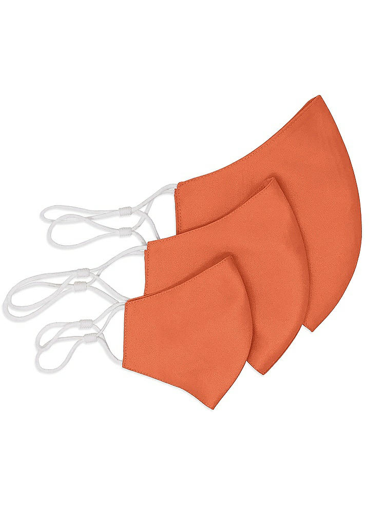 Back View - Portofino Orange Satin Twill Reusable Face Mask