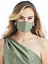 Alt View 2 Thumbnail - Sage Satin Twill Reusable Face Mask
