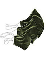 Rear View Thumbnail - Olive Green Lux Velvet Reusable Face Mask