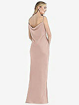 Rear View Thumbnail - Toasted Sugar Asymmetrical One-Shoulder Cowl Maxi Slip Dress