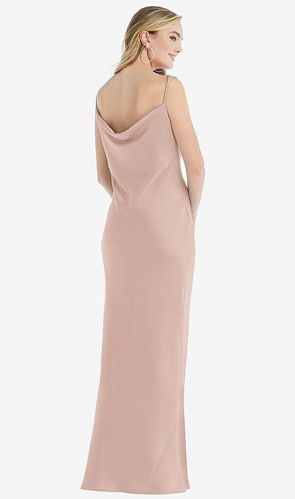 Back View - Toasted Sugar Asymmetrical One-Shoulder Cowl Maxi Slip Dress