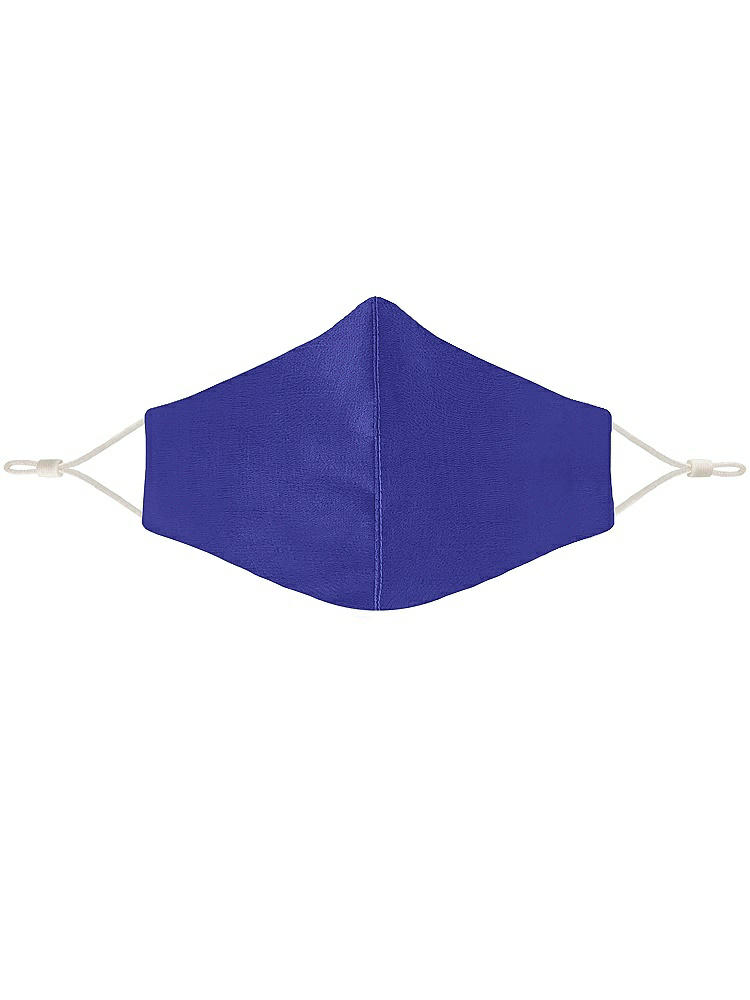 Front View - Electric Blue Peau de Soie Reusable Face Mask