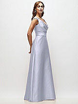 Side View Thumbnail - Silver Dove Off-the-Shoulder Draped Wrap Satin Maxi Dress