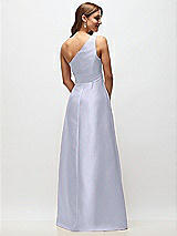 Rear View Thumbnail - Silver Dove Draped One-Shoulder Satin Maxi Dress with Pockets