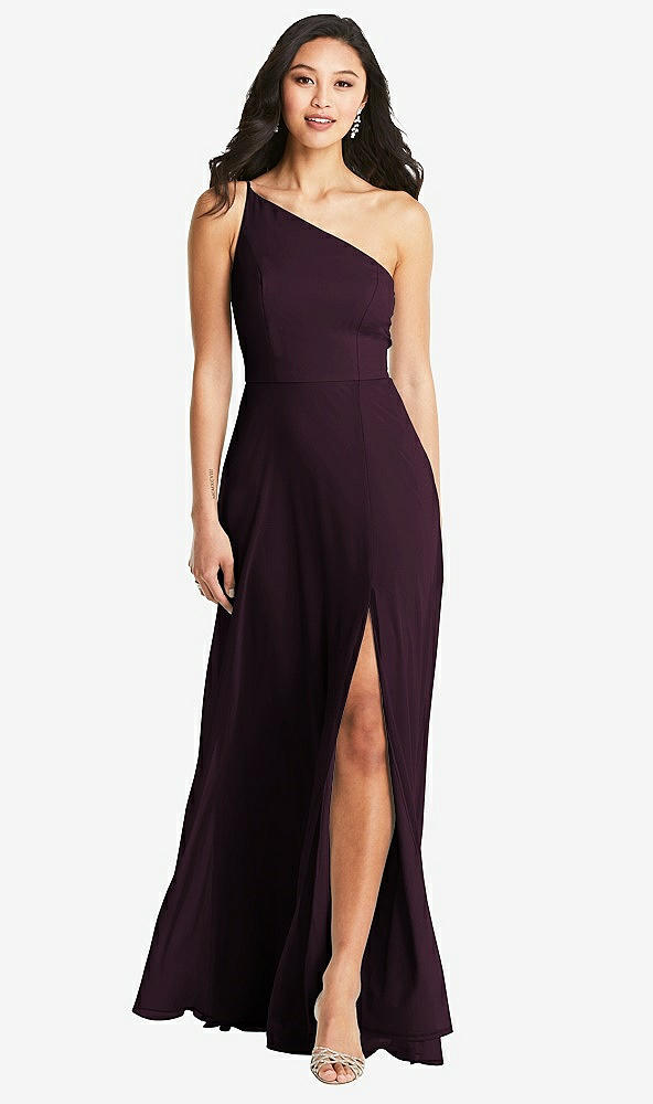 Front View - Deep Plum Bella Bridesmaids Dress BB130