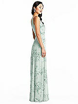 Side View Thumbnail - Mint Green Floral Bella Bridesmaids Dress BB130