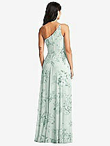 Rear View Thumbnail - Mint Green Floral Bella Bridesmaids Dress BB130
