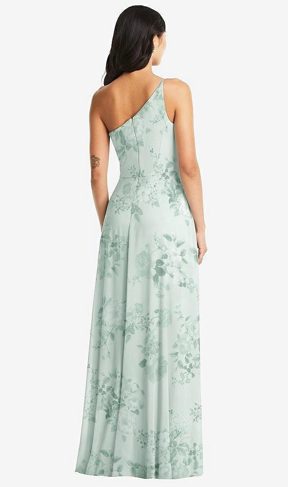 Back View - Mint Green Floral Bella Bridesmaids Dress BB130