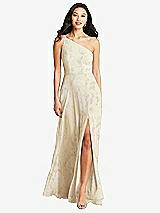 Front View Thumbnail - Butter Yellow Floral Bella Bridesmaids Dress BB130