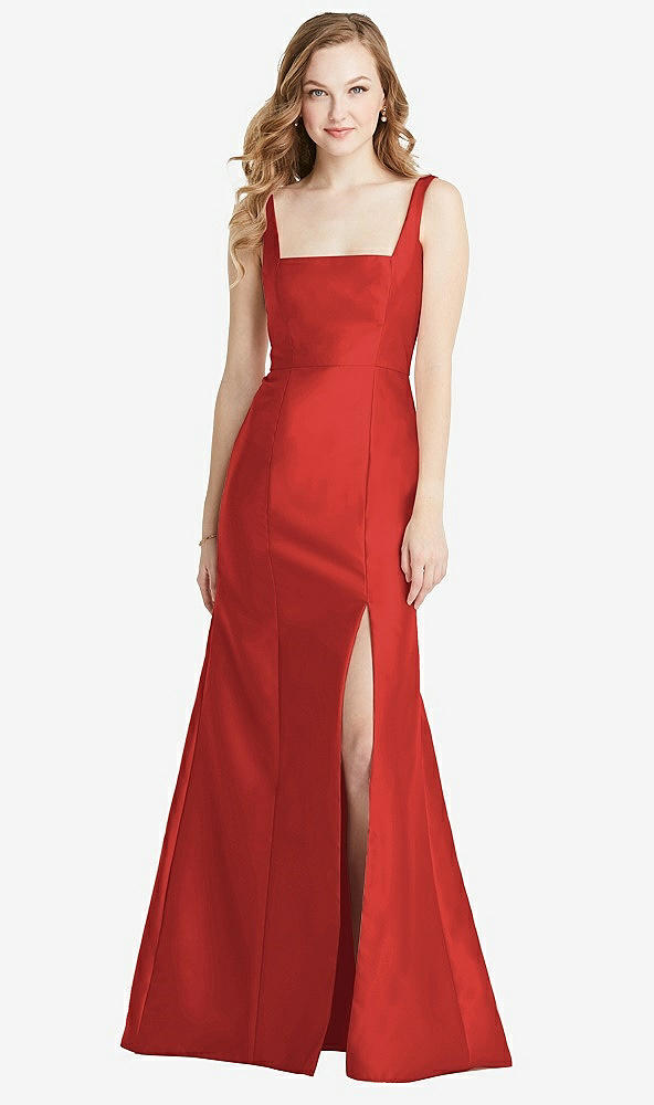 Front View - Poppy Red Bella Bridesmaids Dress BB135