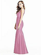 Side View Thumbnail - Powder Pink Bella Bridesmaids Dress BB135