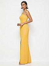 Alt View 2 Thumbnail - NYC Yellow One-Shoulder Crepe Trumpet Gown with Front Slit