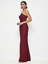 Alt View 2 Thumbnail - Cabernet One-Shoulder Crepe Trumpet Gown with Front Slit