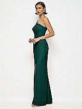 Alt View 2 Thumbnail - Evergreen One-Shoulder Crepe Trumpet Gown with Front Slit