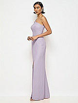 Alt View 2 Thumbnail - Lilac Haze One-Shoulder Crepe Trumpet Gown with Front Slit