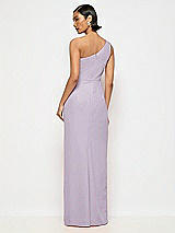 Alt View 3 Thumbnail - Lilac Haze One-Shoulder Crepe Trumpet Gown with Front Slit