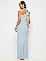 Alt View 3 Thumbnail - Mist One-Shoulder Crepe Trumpet Gown with Front Slit