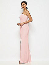 Alt View 2 Thumbnail - Rose One-Shoulder Crepe Trumpet Gown with Front Slit