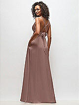 Rear View Thumbnail - Sienna Deep V-Neck Shirred Skirt Maxi Dress with Convertible Straps