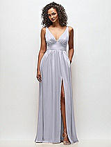 Front View Thumbnail - Silver Dove Deep V-Neck Shirred Skirt Maxi Dress with Convertible Straps