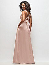 Rear View Thumbnail - Toasted Sugar Deep V-Neck Shirred Skirt Maxi Dress with Convertible Straps