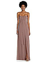 Alt View 3 Thumbnail - Sienna Draped Chiffon Grecian Column Gown with Convertible Straps