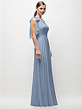 Side View Thumbnail - Cloudy Draped One-Shoulder Maxi Dress with Scarf Bow