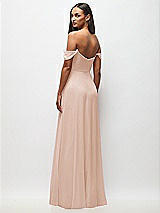 Rear View Thumbnail - Cameo Off-the-Shoulder Basque Neck Maxi Dress with Flounce Sleeves