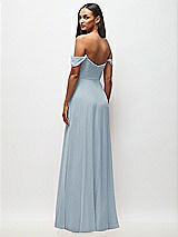 Rear View Thumbnail - Mist Off-the-Shoulder Basque Neck Maxi Dress with Flounce Sleeves