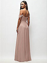 Rear View Thumbnail - Neu Nude Off-the-Shoulder Basque Neck Maxi Dress with Flounce Sleeves
