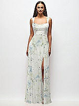 Front View Thumbnail - Bleu Garden Contoured Wide Strap Sweetheart Maxi Dress