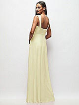 Rear View Thumbnail - Butter Yellow Contoured Wide Strap Sweetheart Maxi Dress