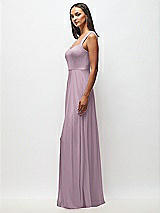 Side View Thumbnail - Suede Rose Contoured Wide Strap Sweetheart Maxi Dress