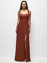 Front View Thumbnail - Auburn Moon Contoured Wide Strap Sweetheart Maxi Dress