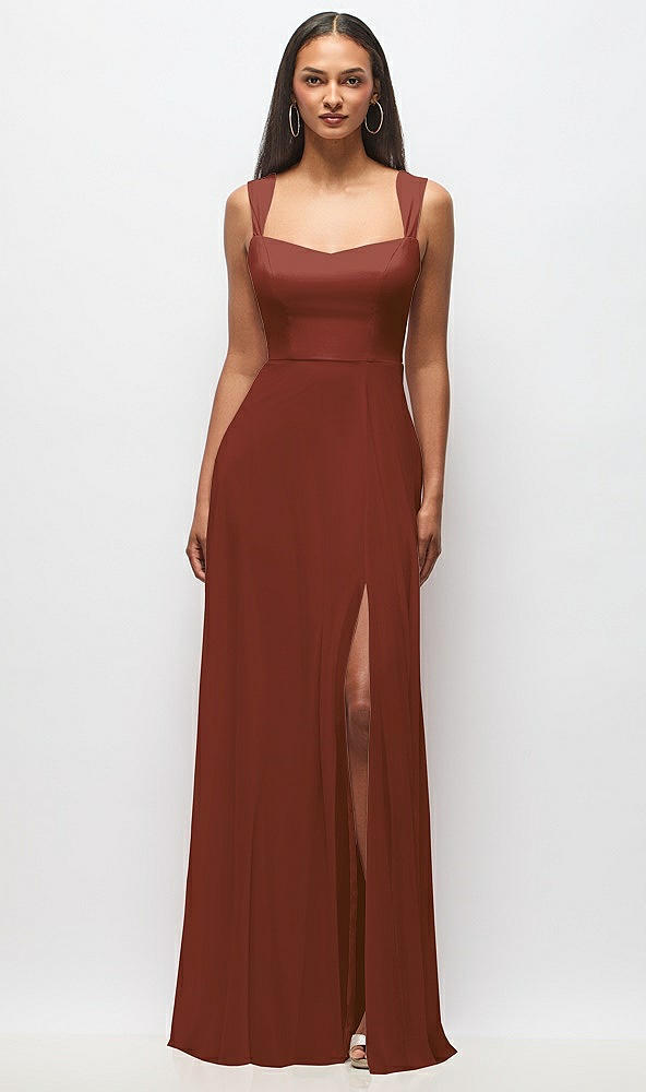 Front View - Auburn Moon Contoured Wide Strap Sweetheart Maxi Dress