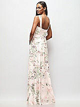 Rear View Thumbnail - Blush Garden Contoured Wide Strap Sweetheart Maxi Dress