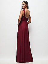 Rear View Thumbnail - Burgundy Contoured Wide Strap Sweetheart Maxi Dress