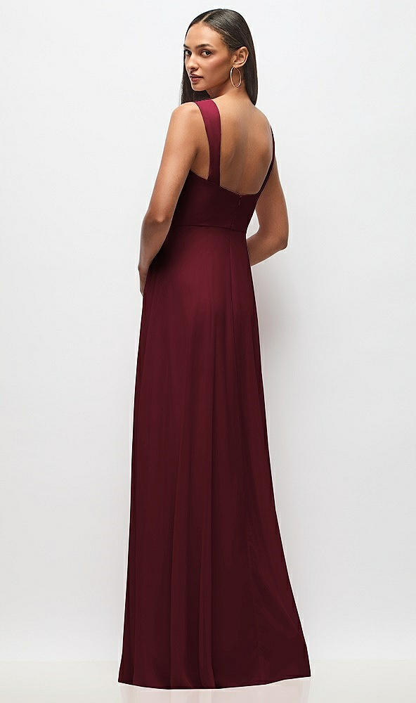 Back View - Cabernet Contoured Wide Strap Sweetheart Maxi Dress