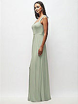 Side View Thumbnail - Celadon Contoured Wide Strap Sweetheart Maxi Dress