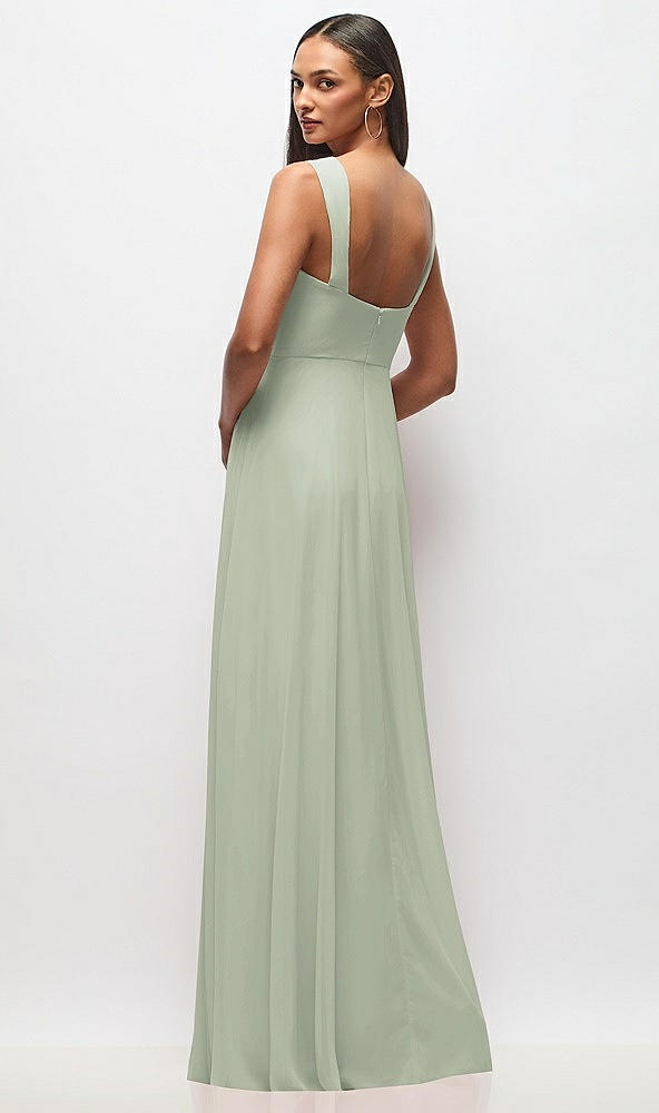 Back View - Celadon Contoured Wide Strap Sweetheart Maxi Dress