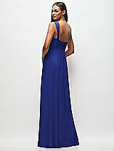 Rear View Thumbnail - Cobalt Blue Contoured Wide Strap Sweetheart Maxi Dress