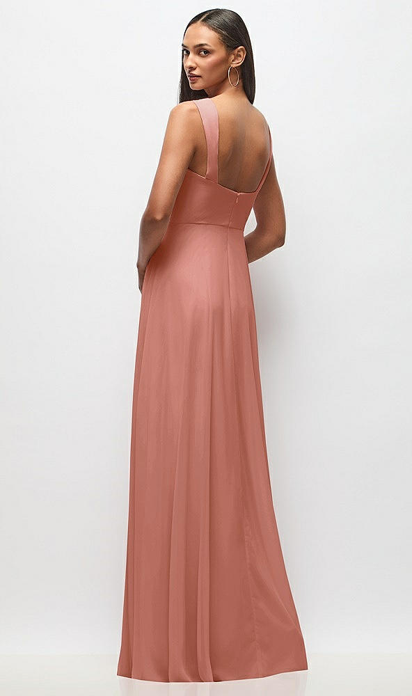 Back View - Desert Rose Contoured Wide Strap Sweetheart Maxi Dress