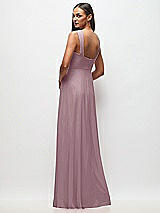 Rear View Thumbnail - Dusty Rose Contoured Wide Strap Sweetheart Maxi Dress